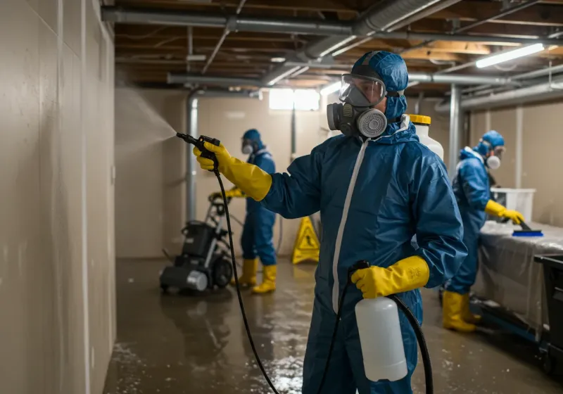 Basement Sanitization and Antimicrobial Treatment process in Bluffton, IN