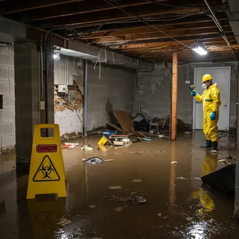 Flooded Basement Electrical Hazard in Bluffton, IN Property