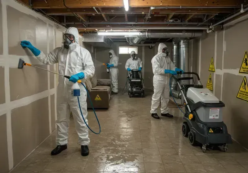 Basement Moisture Removal and Structural Drying process in Bluffton, IN